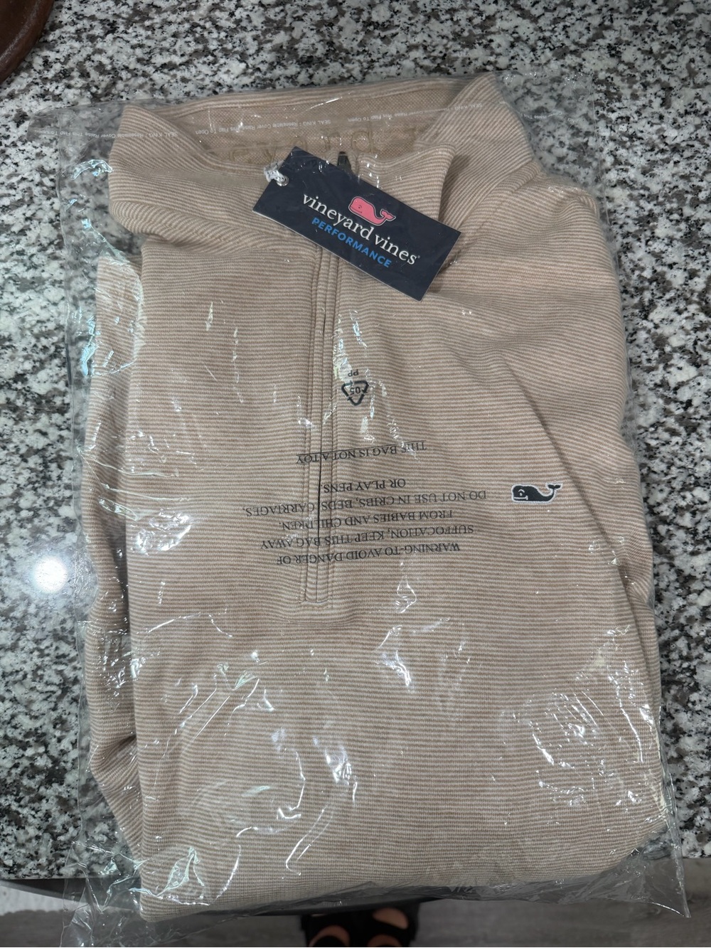 Vineyard Vines Saltwater Quarter-Zip - Officer Khaki / XXL